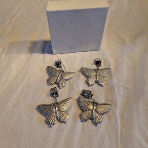 2/20$ Vintage butterflies tablecloth weights Set Of 4 Clip On